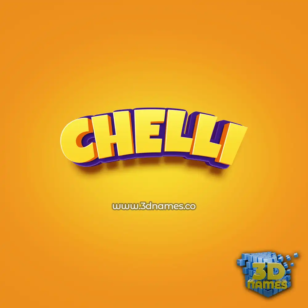 chelli in Orange Toon style - 3D name wallpaper