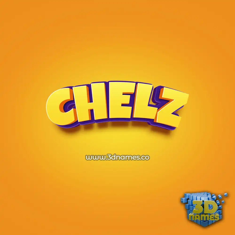 chelz in Orange Toon style - 3D name wallpaper