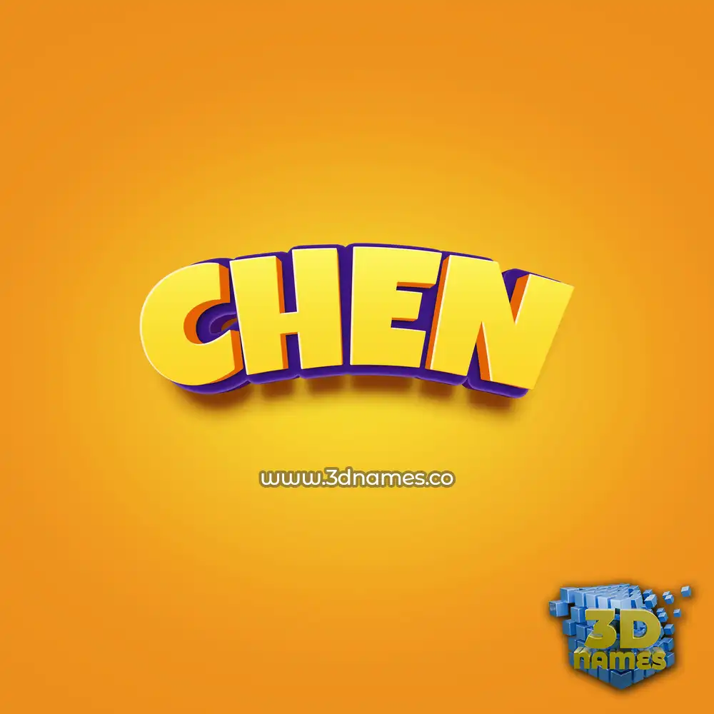 chen in Orange Toon style - 3D name wallpaper