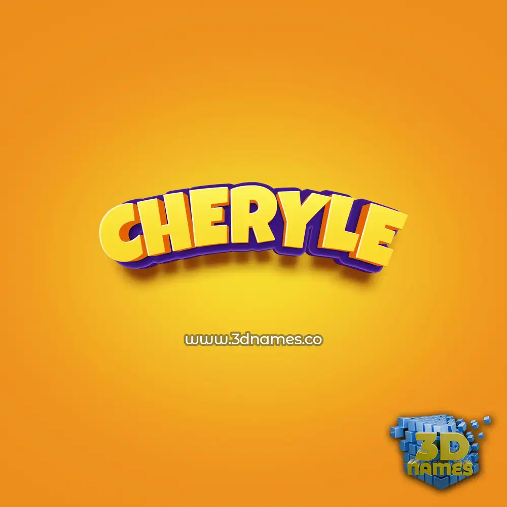 cheryle in Orange Toon style - 3D name wallpaper