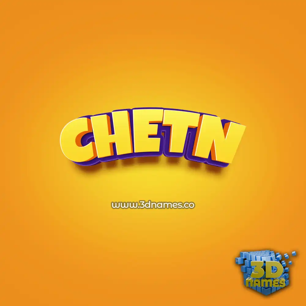 chetn in Orange Toon style - 3D name wallpaper