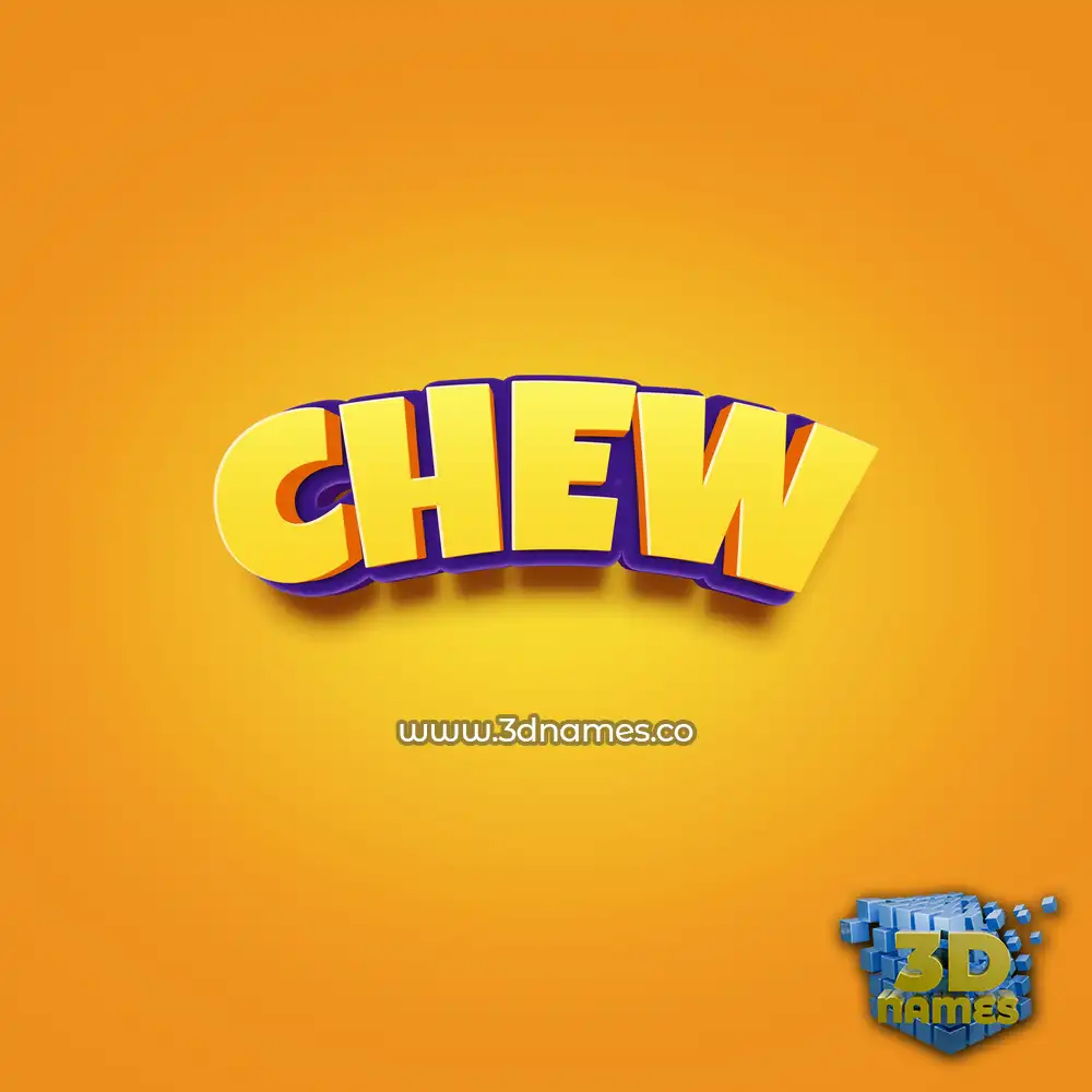 chew in Orange Toon style - 3D name wallpaper