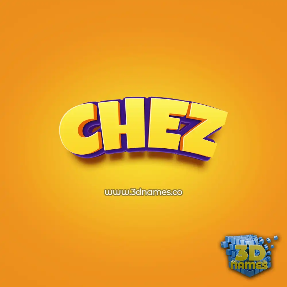 chez in Orange Toon style - 3D name wallpaper