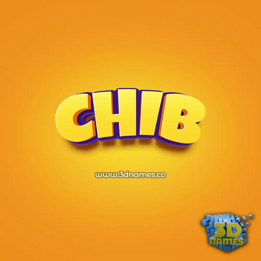 chib in Orange Toon style - 3D name wallpaper
