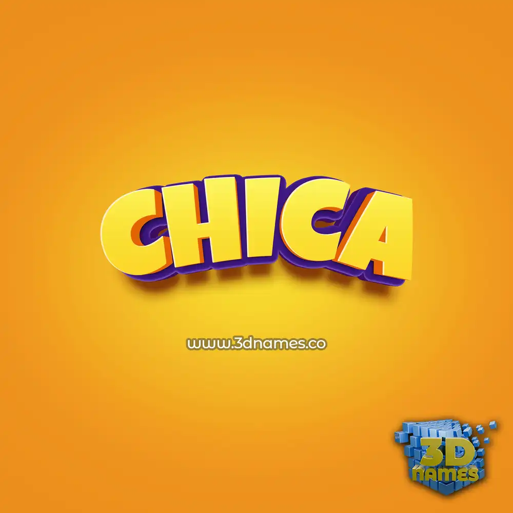 chica in Orange Toon style - 3D name wallpaper