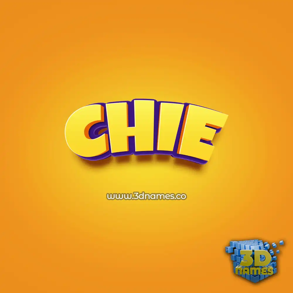 chie in Orange Toon style - 3D name wallpaper