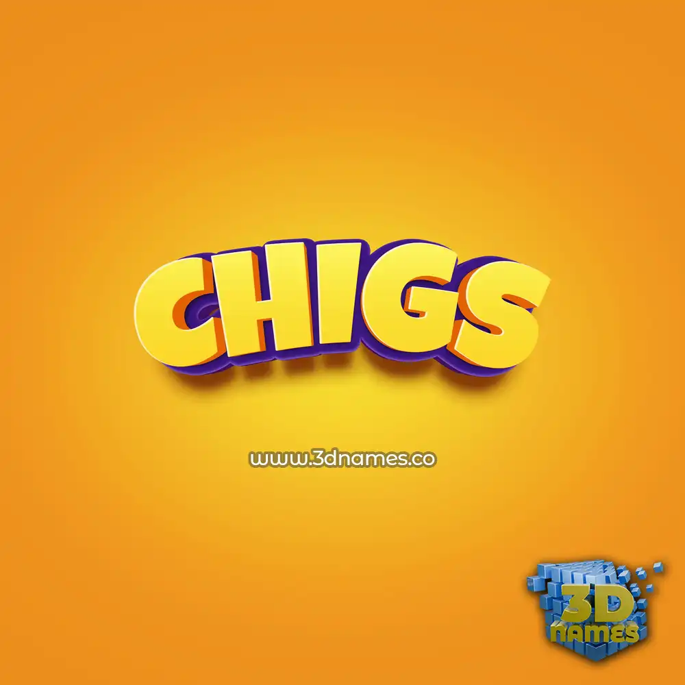 chigs in Orange Toon style - 3D name wallpaper