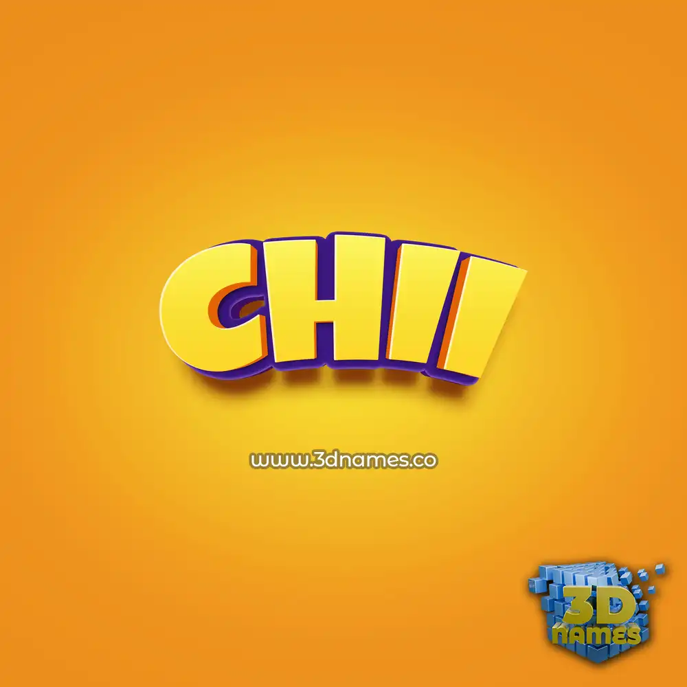 chii in Orange Toon style - 3D name wallpaper