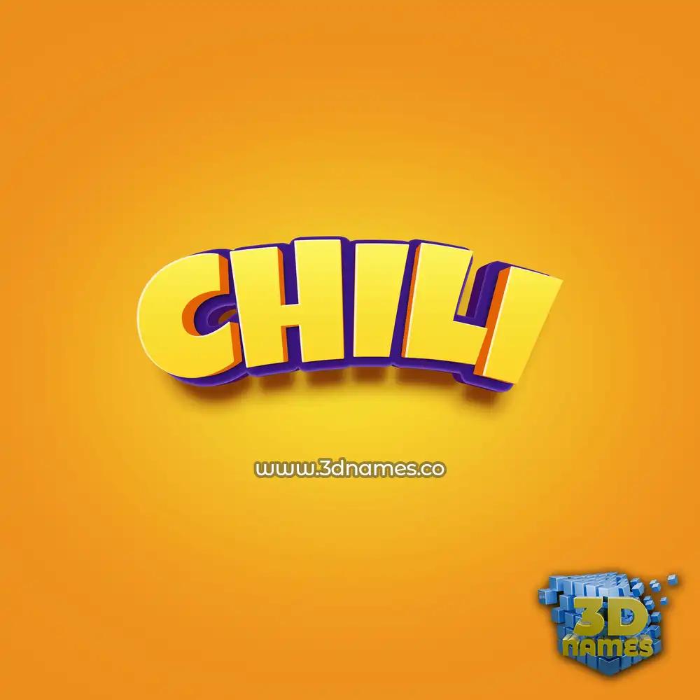 chili in Orange Toon style - 3D name wallpaper