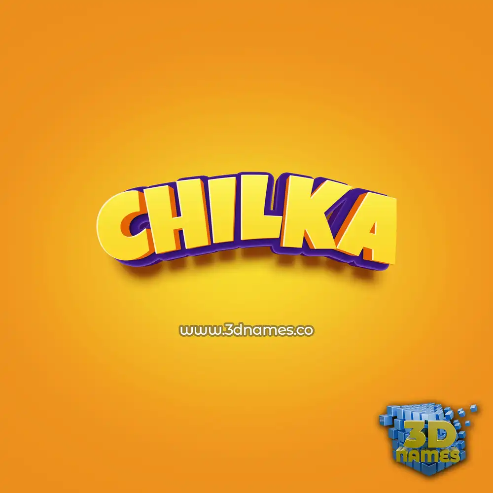 chilka in Orange Toon style - 3D name wallpaper