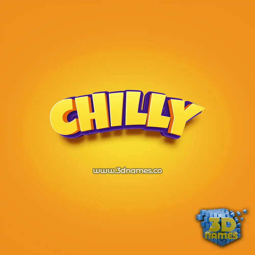chilly in Orange Toon style - 3D name wallpaper