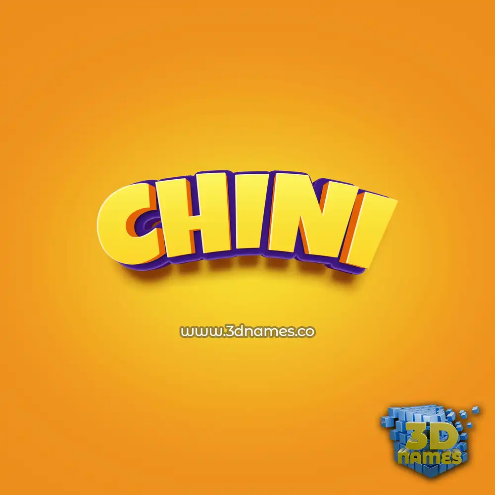 chini in Orange Toon style - 3D name wallpaper