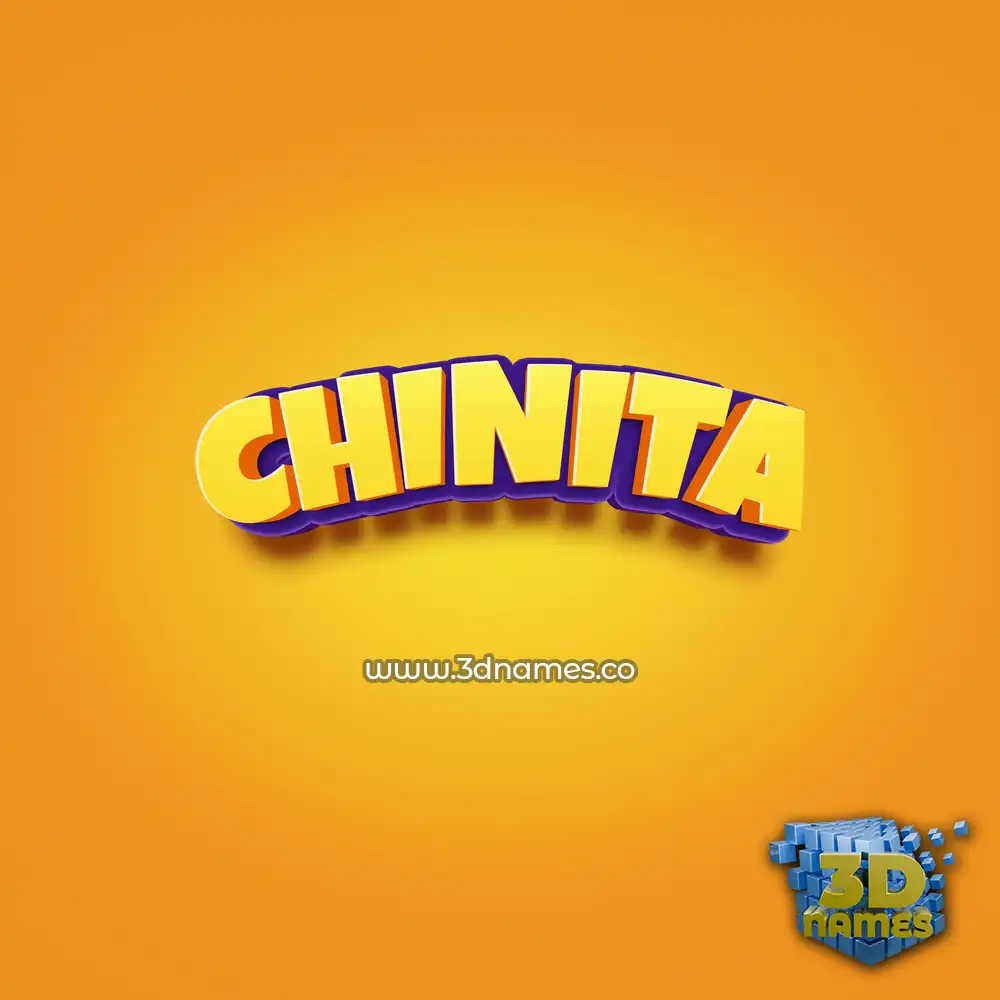 chinita in Orange Toon style - 3D name wallpaper