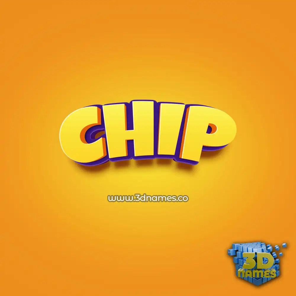 chip in Orange Toon style - 3D name wallpaper