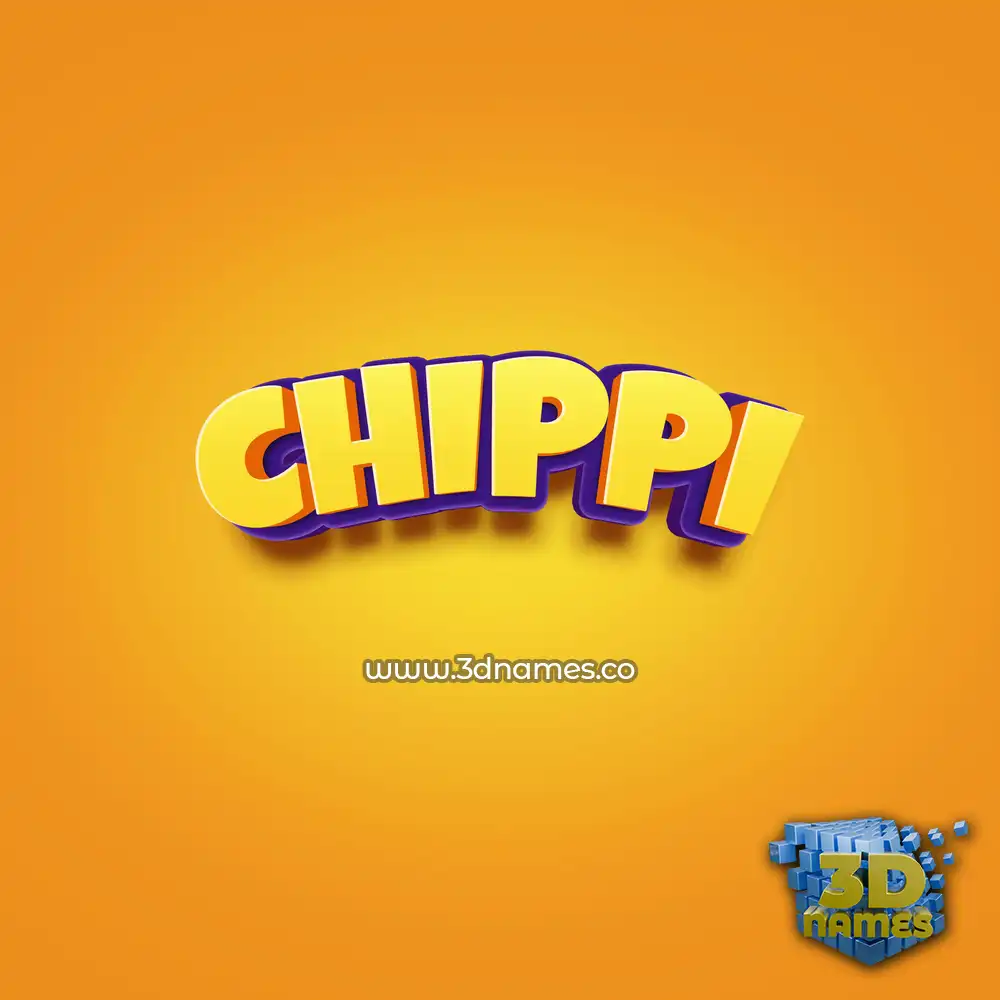 chippi in Orange Toon style - 3D name wallpaper