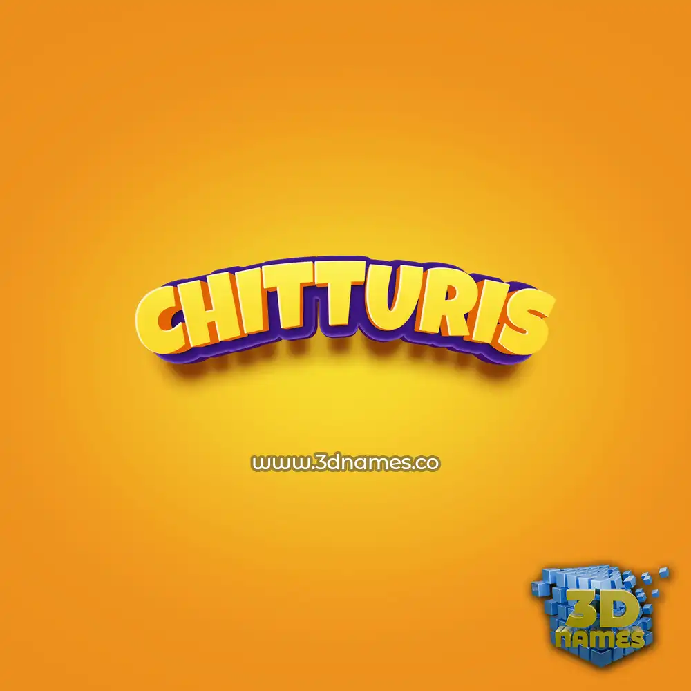 chitturis in Orange Toon style - 3D name wallpaper