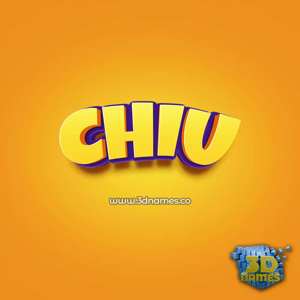 chiu in Orange Toon style - 3D name wallpaper
