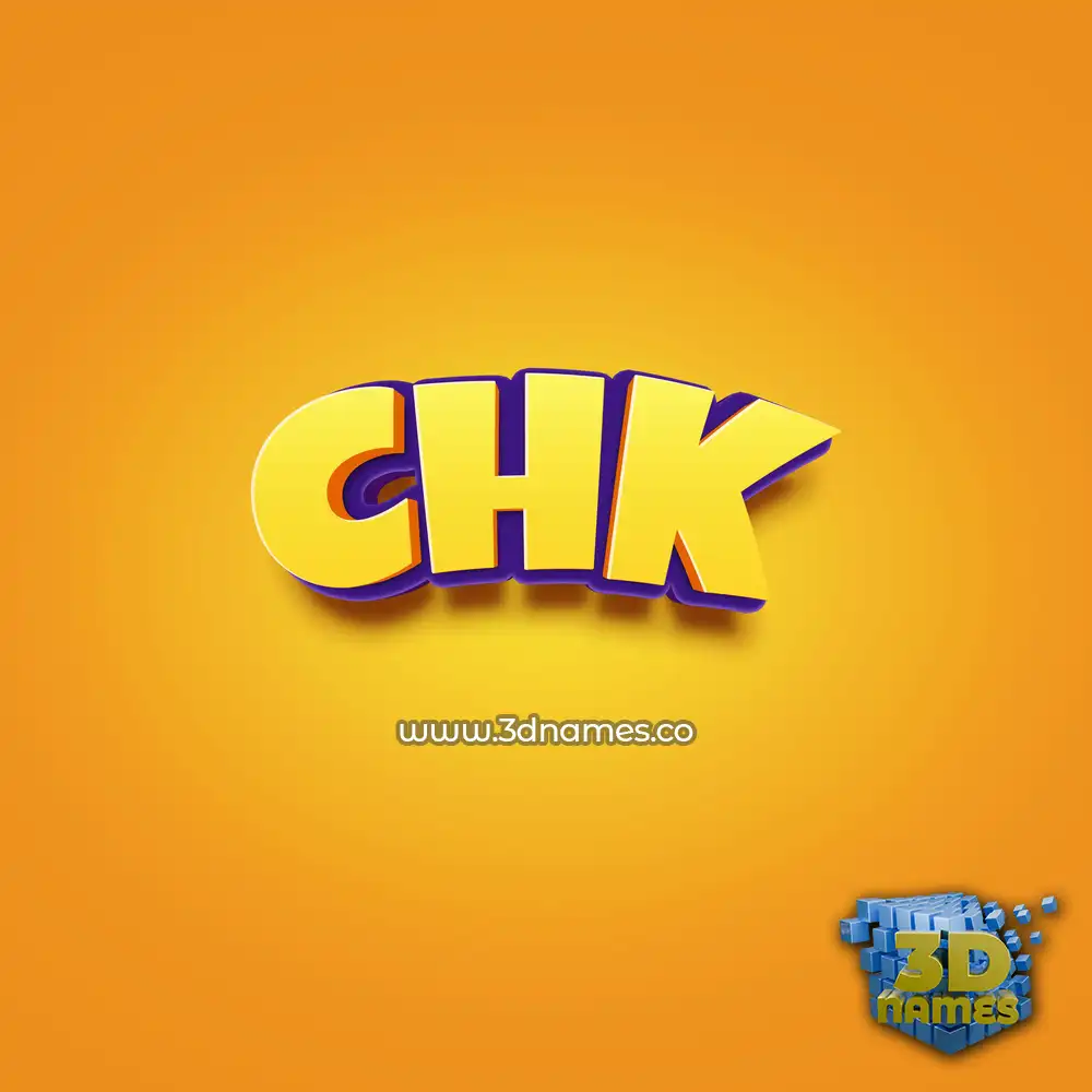 chk in Orange Toon style - 3D name wallpaper