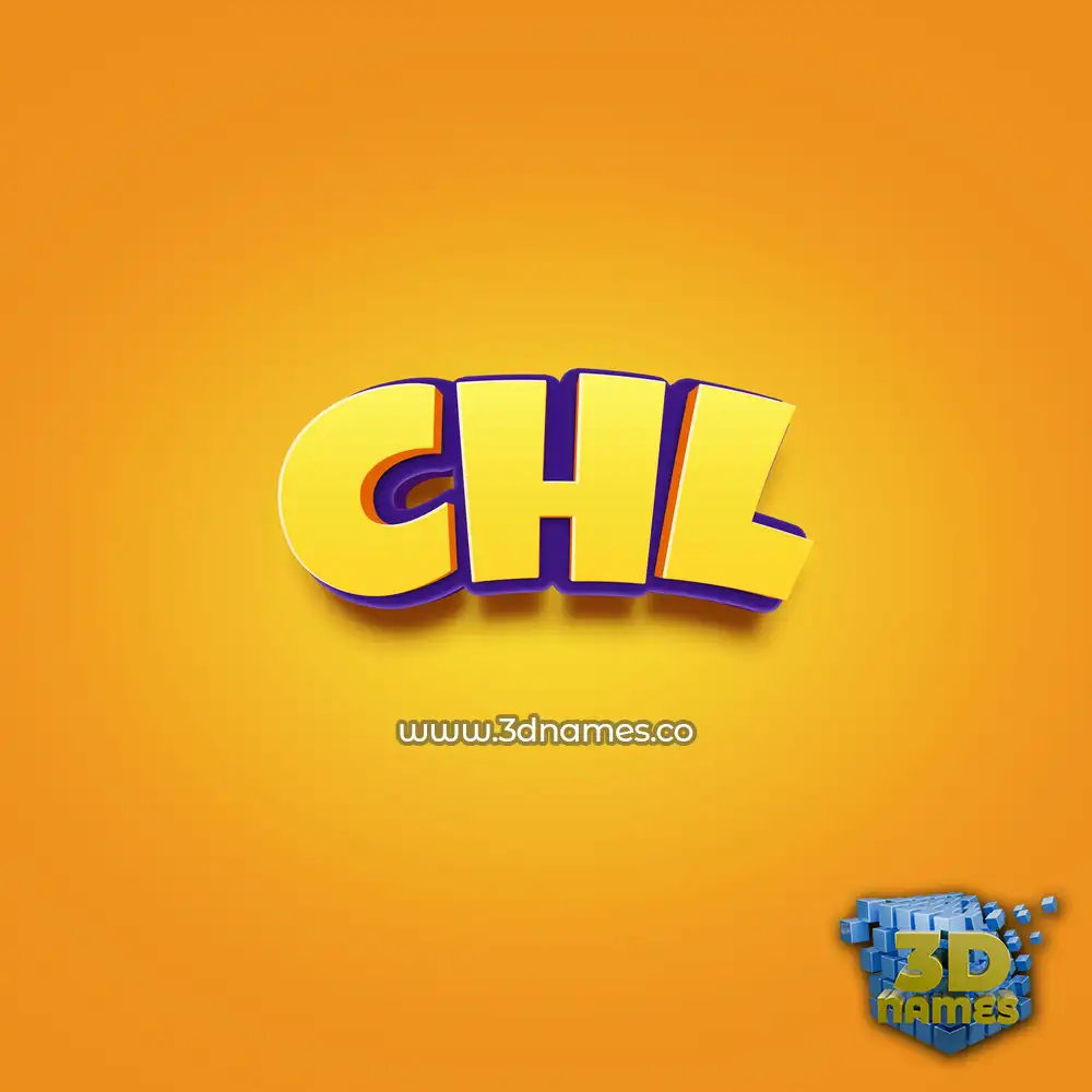 chl in Orange Toon style - 3D name wallpaper