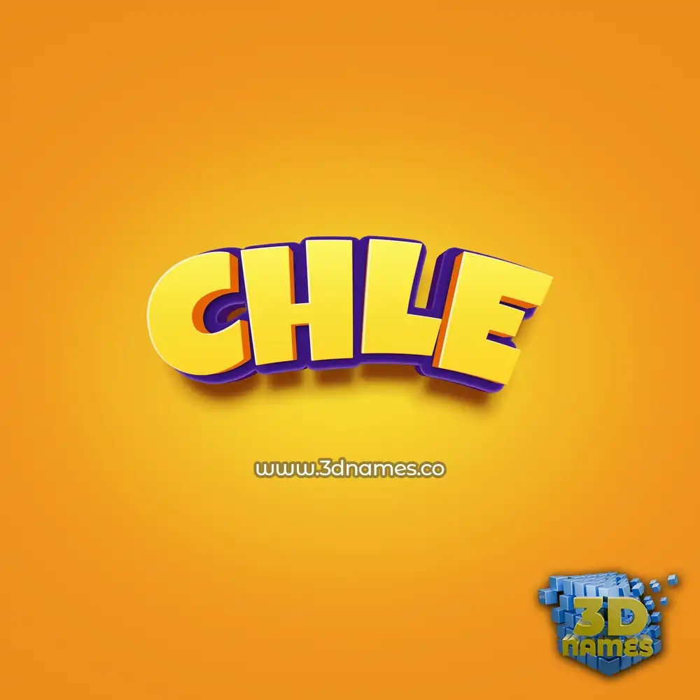 chle in Orange Toon style - 3D name wallpaper