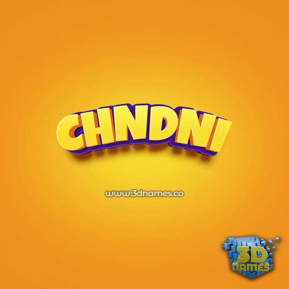 chndni in Orange Toon style - 3D name wallpaper