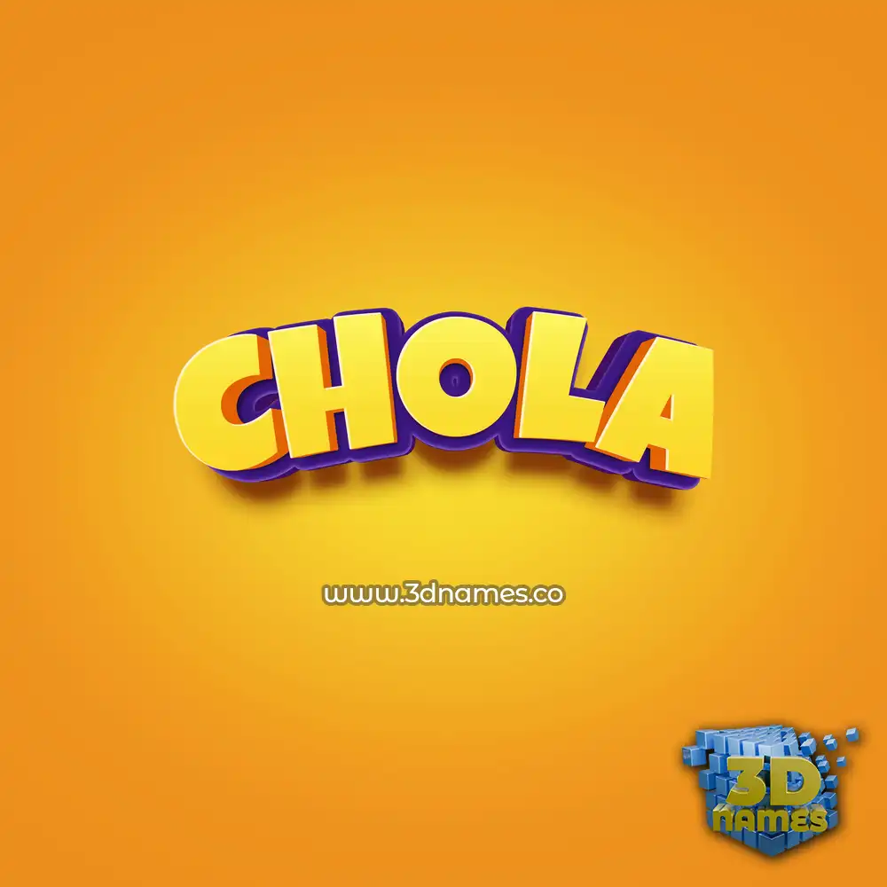 chola in Orange Toon style - 3D name wallpaper