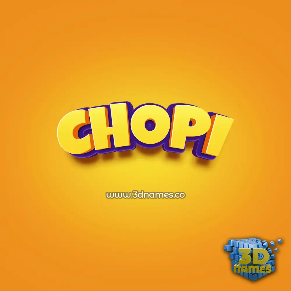 chopi in Orange Toon style - 3D name wallpaper
