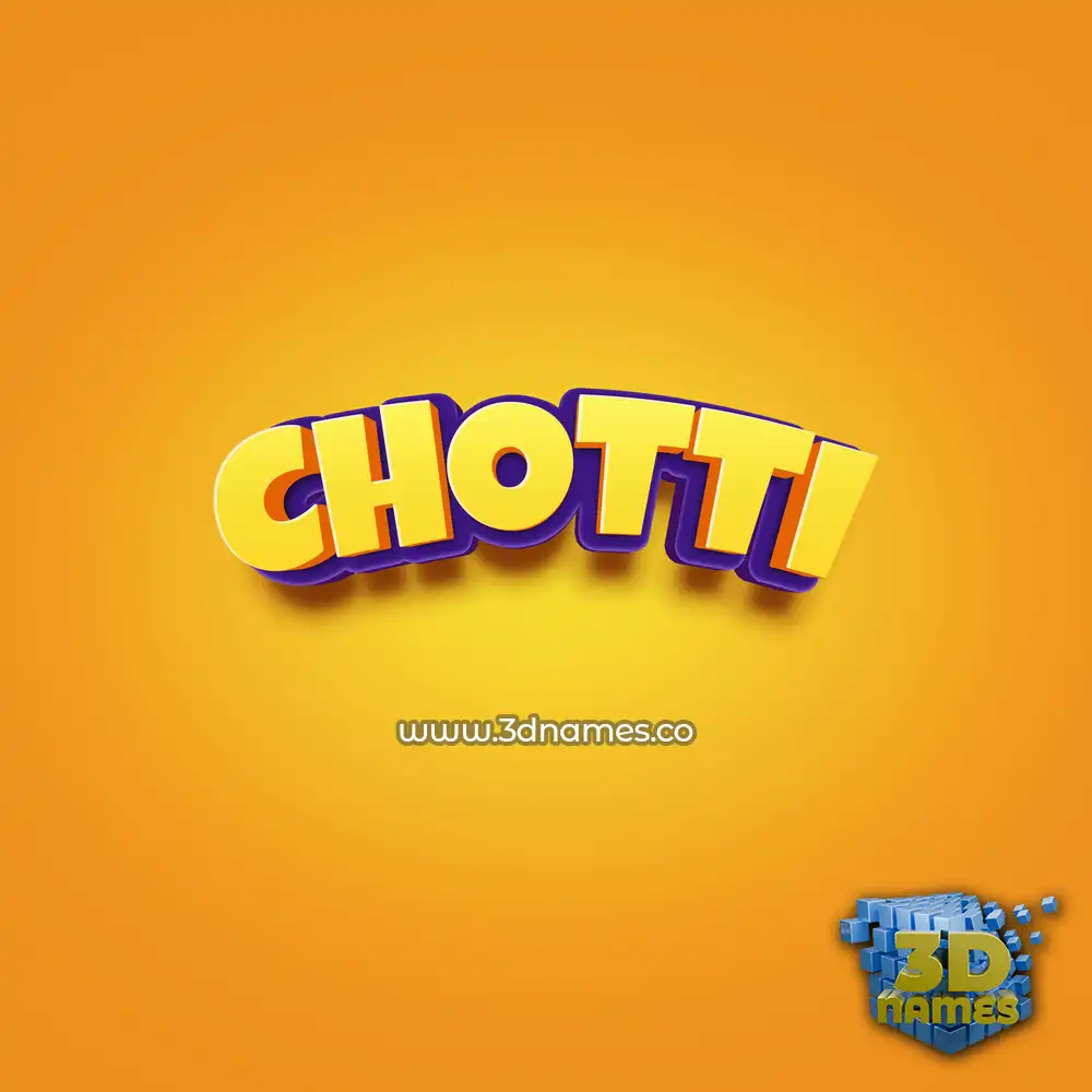 chotti in Orange Toon style - 3D name wallpaper