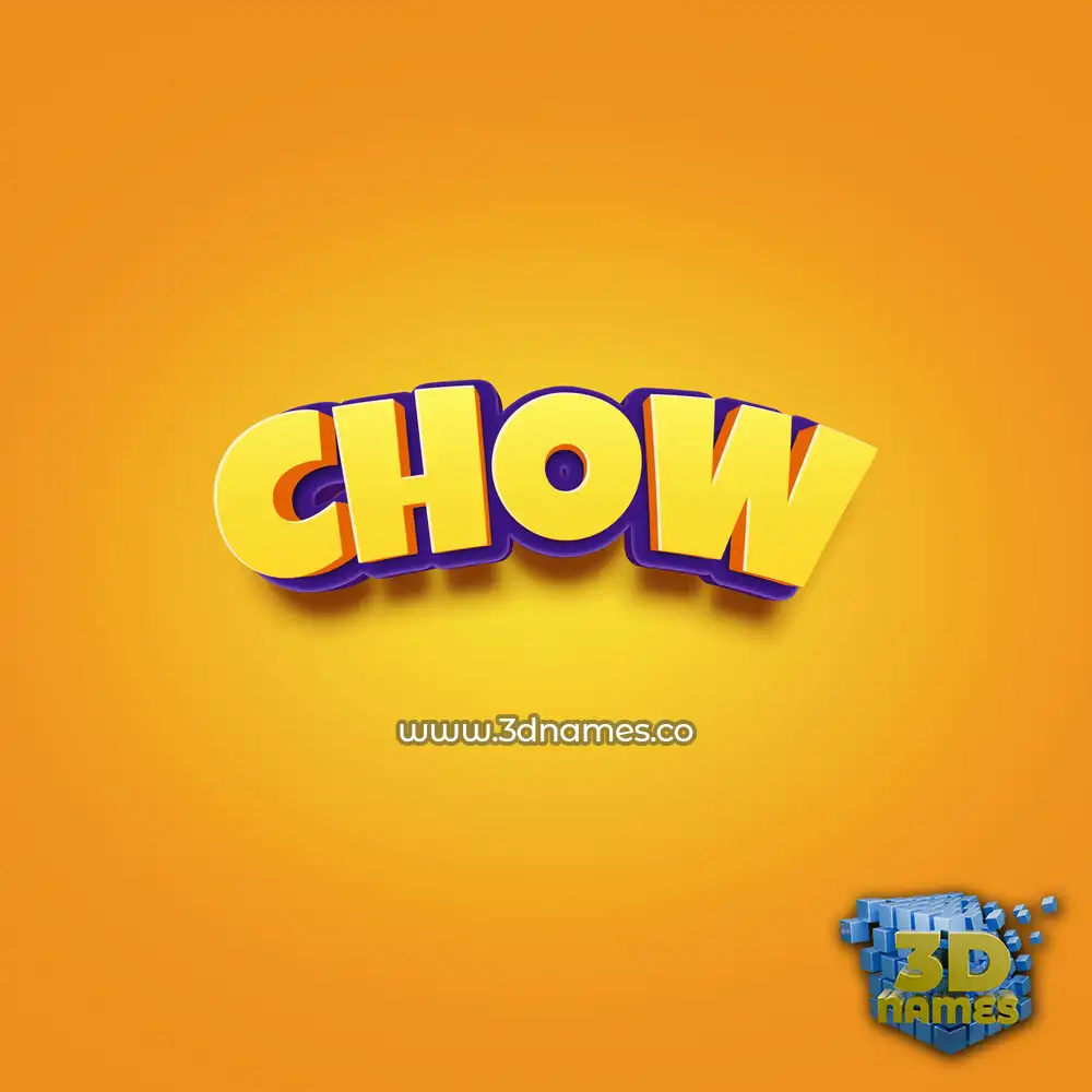 chow in Orange Toon style - 3D name wallpaper