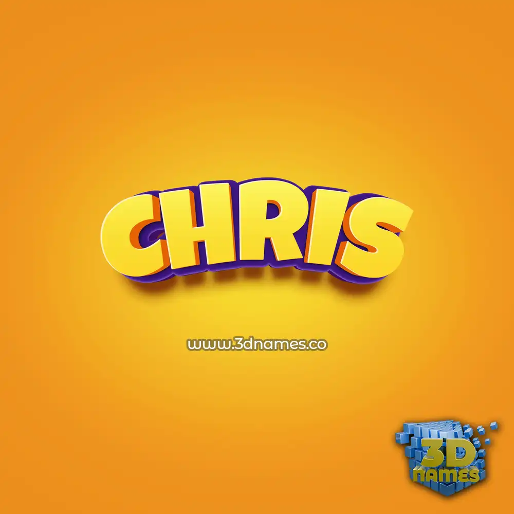 chris in Orange Toon style - 3D name wallpaper