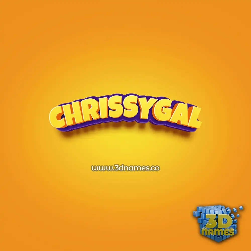 chrissygal in Orange Toon style - 3D name wallpaper