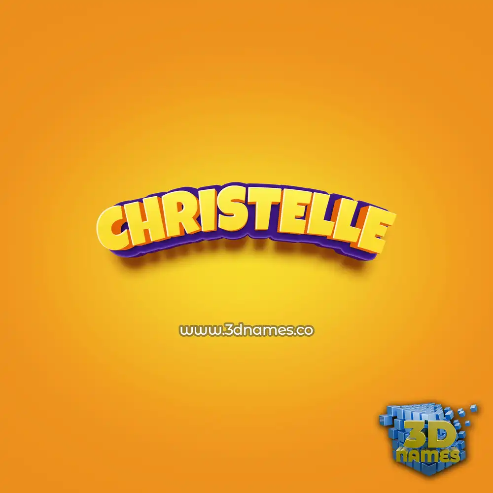 christelle in Orange Toon style - 3D name wallpaper