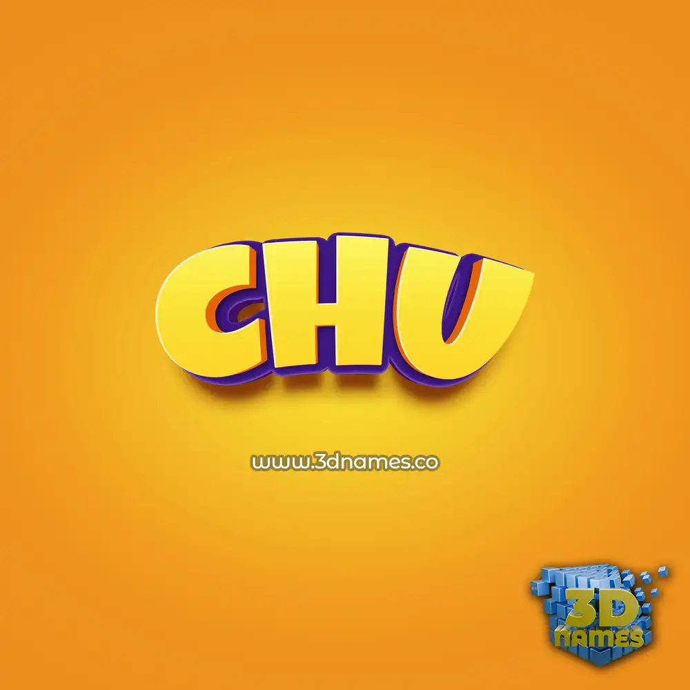 chu in Orange Toon style - 3D name wallpaper