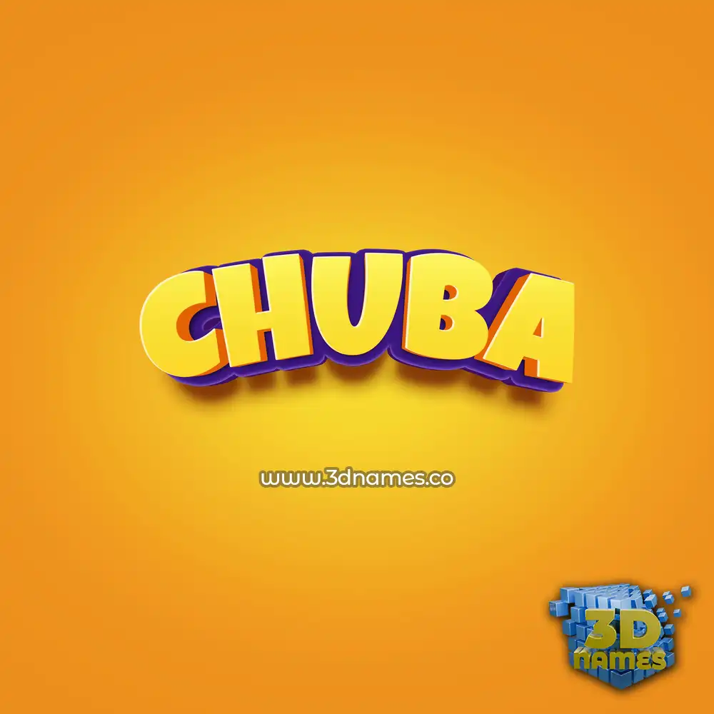 chuba in Orange Toon style - 3D name wallpaper
