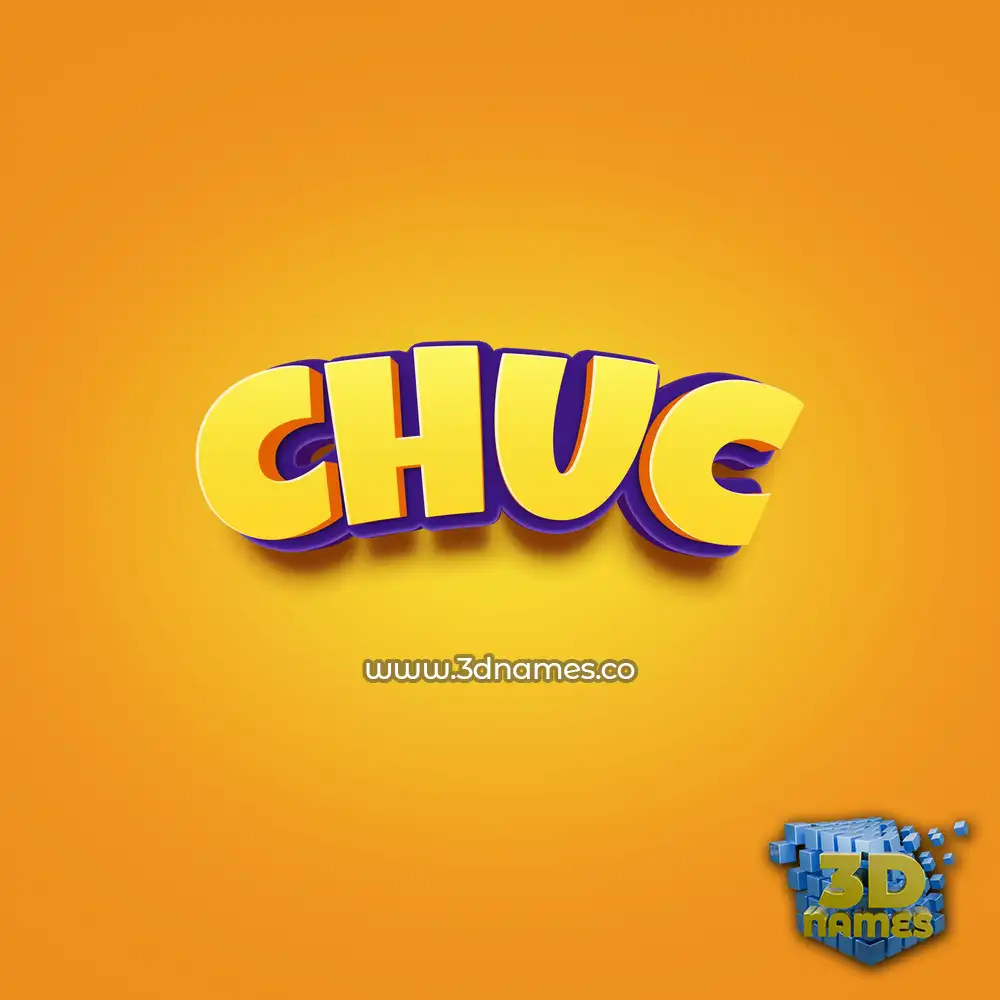 chuc in Orange Toon style - 3D name wallpaper