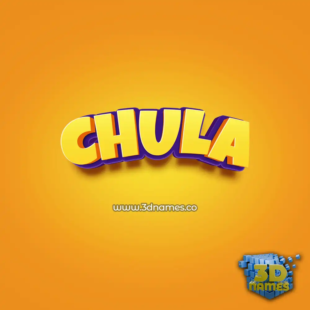 chula in Orange Toon style - 3D name wallpaper