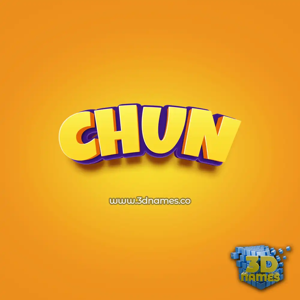 chun in Orange Toon style - 3D name wallpaper