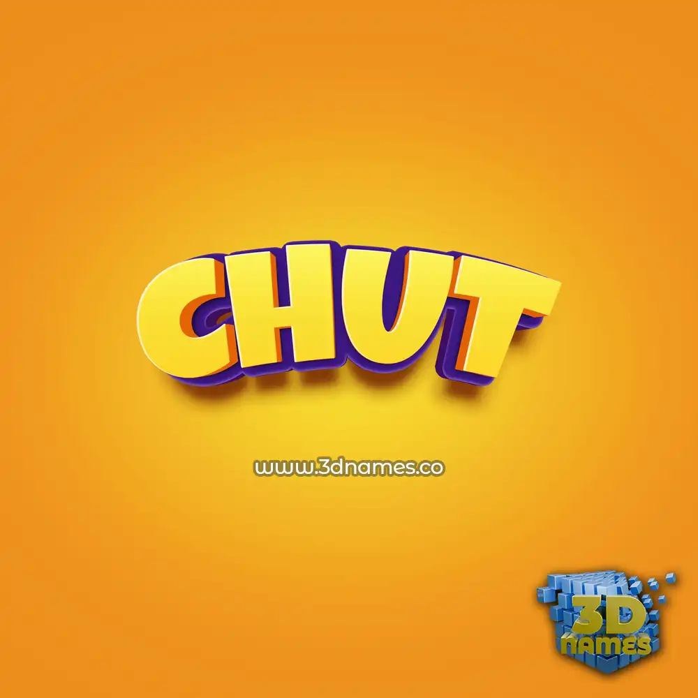 chut in Orange Toon style - 3D name wallpaper