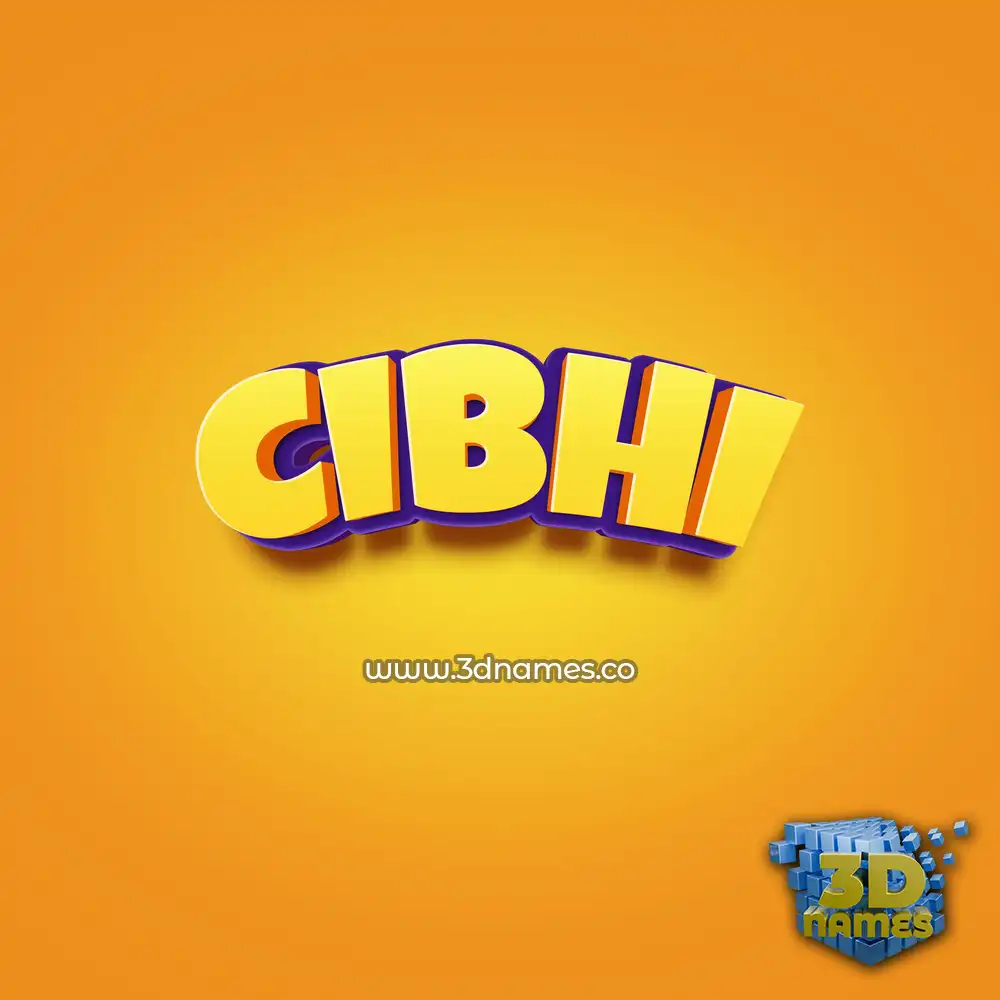 cibhi in Orange Toon style - 3D name wallpaper