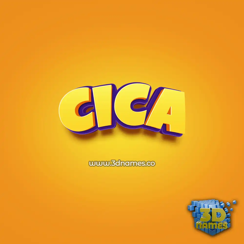 cica in Orange Toon style - 3D name wallpaper