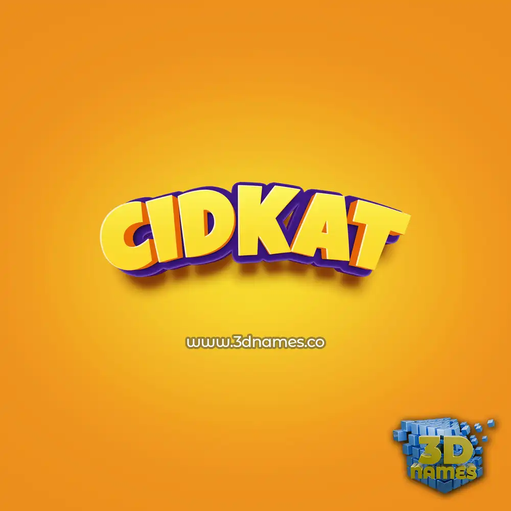 cidkat in Orange Toon style - 3D name wallpaper