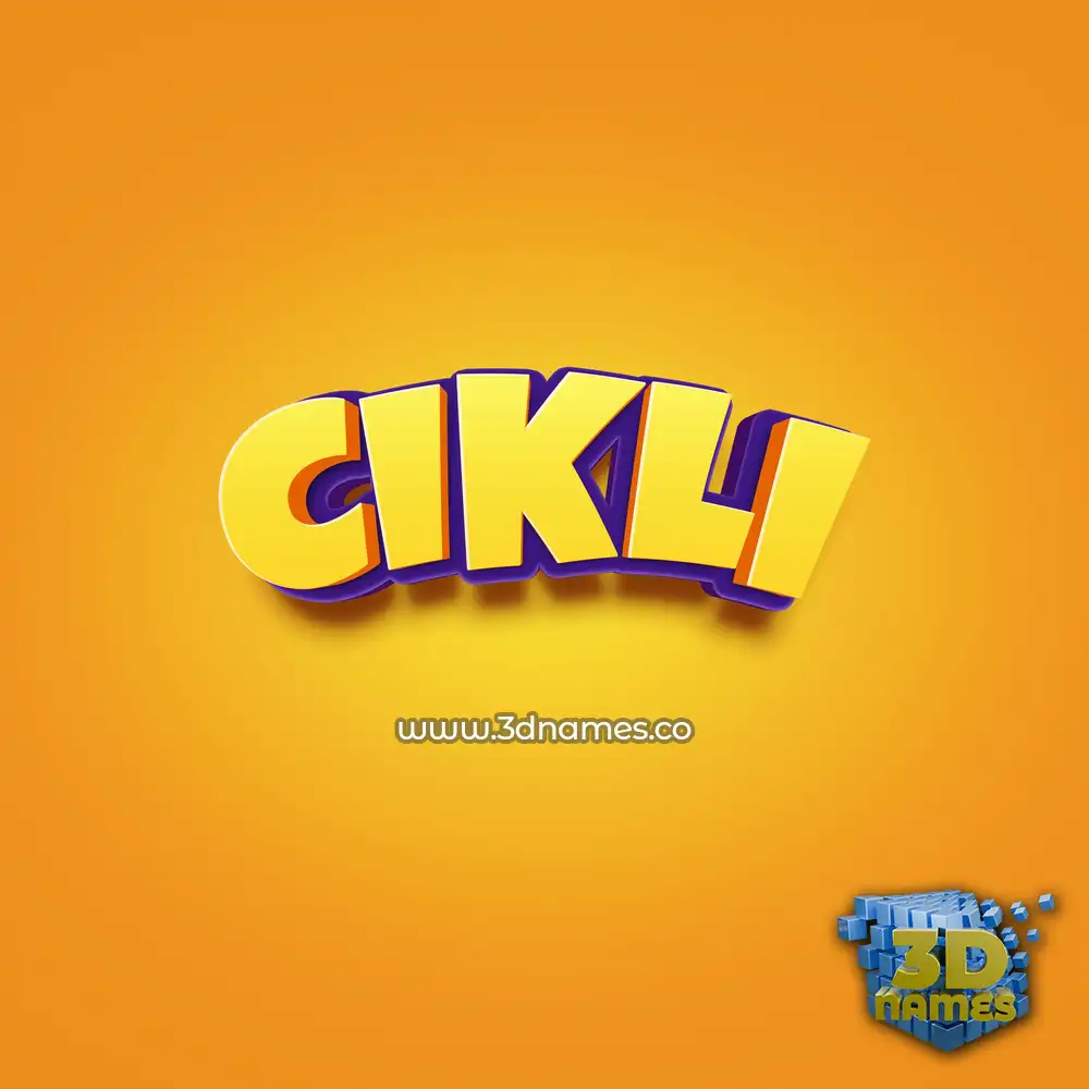 cikli in Orange Toon style - 3D name wallpaper