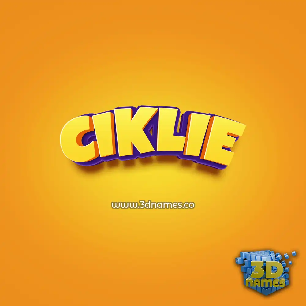 ciklie in Orange Toon style - 3D name wallpaper
