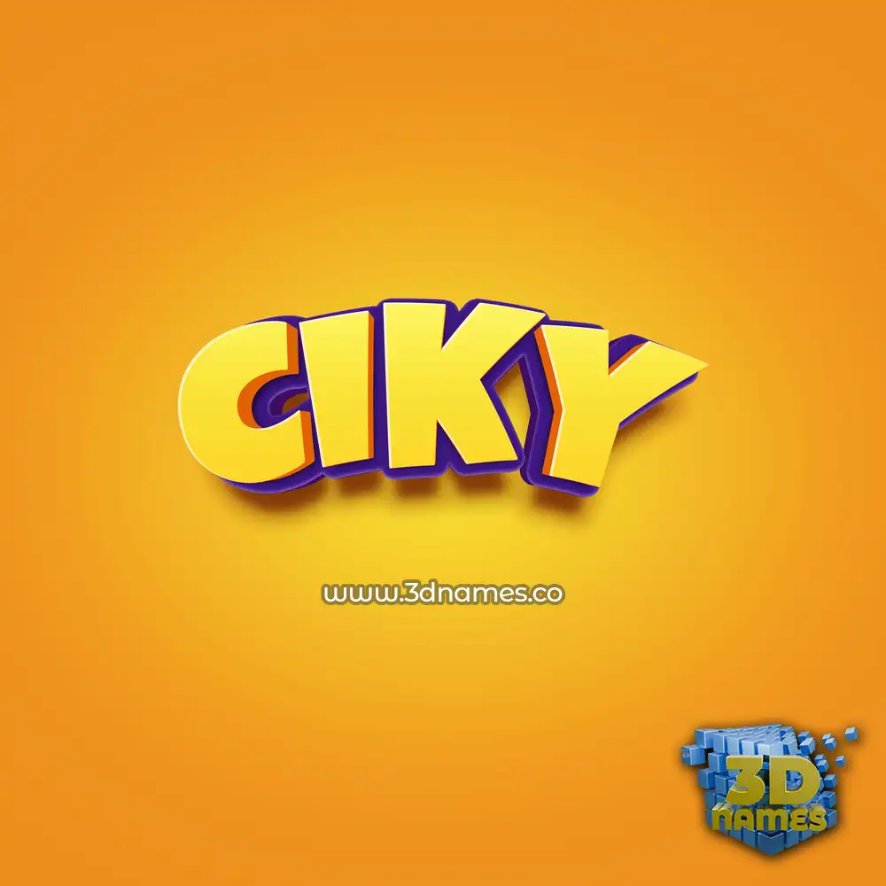 ciky in Orange Toon style - 3D name wallpaper