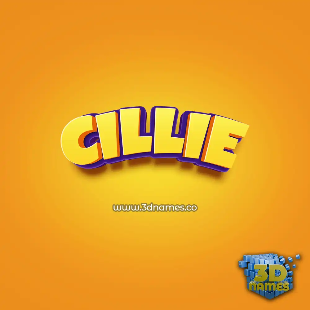 cillie in Orange Toon style - 3D name wallpaper