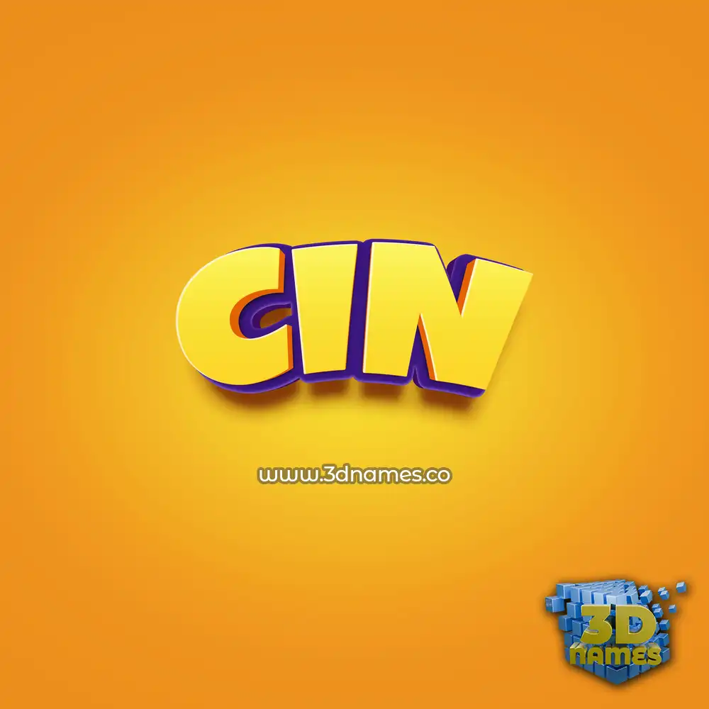 cin in Orange Toon style - 3D name wallpaper