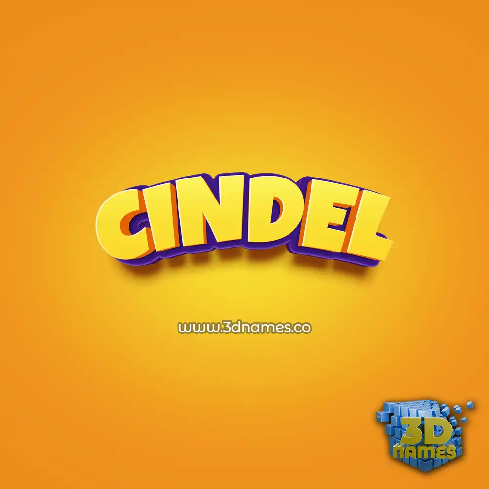cindel in Orange Toon style - 3D name wallpaper