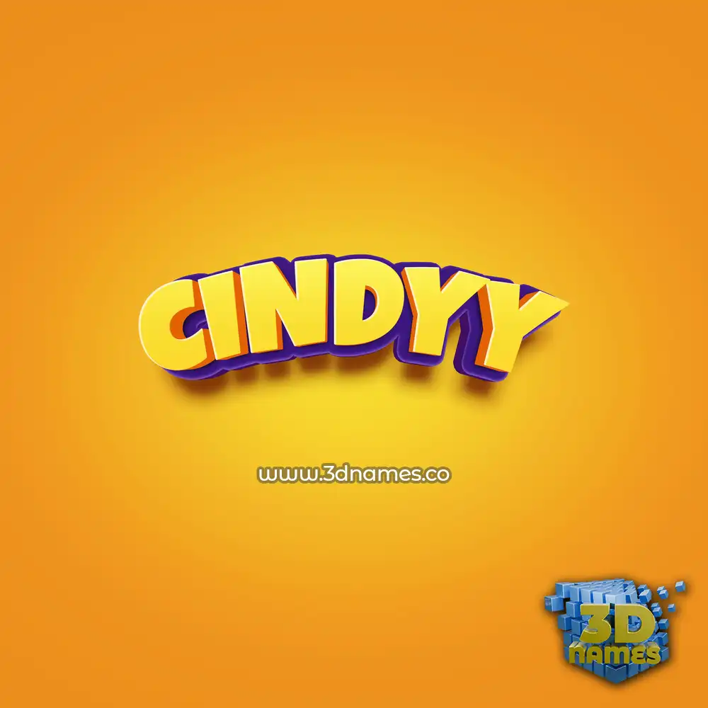 cindyy in Orange Toon style - 3D name wallpaper