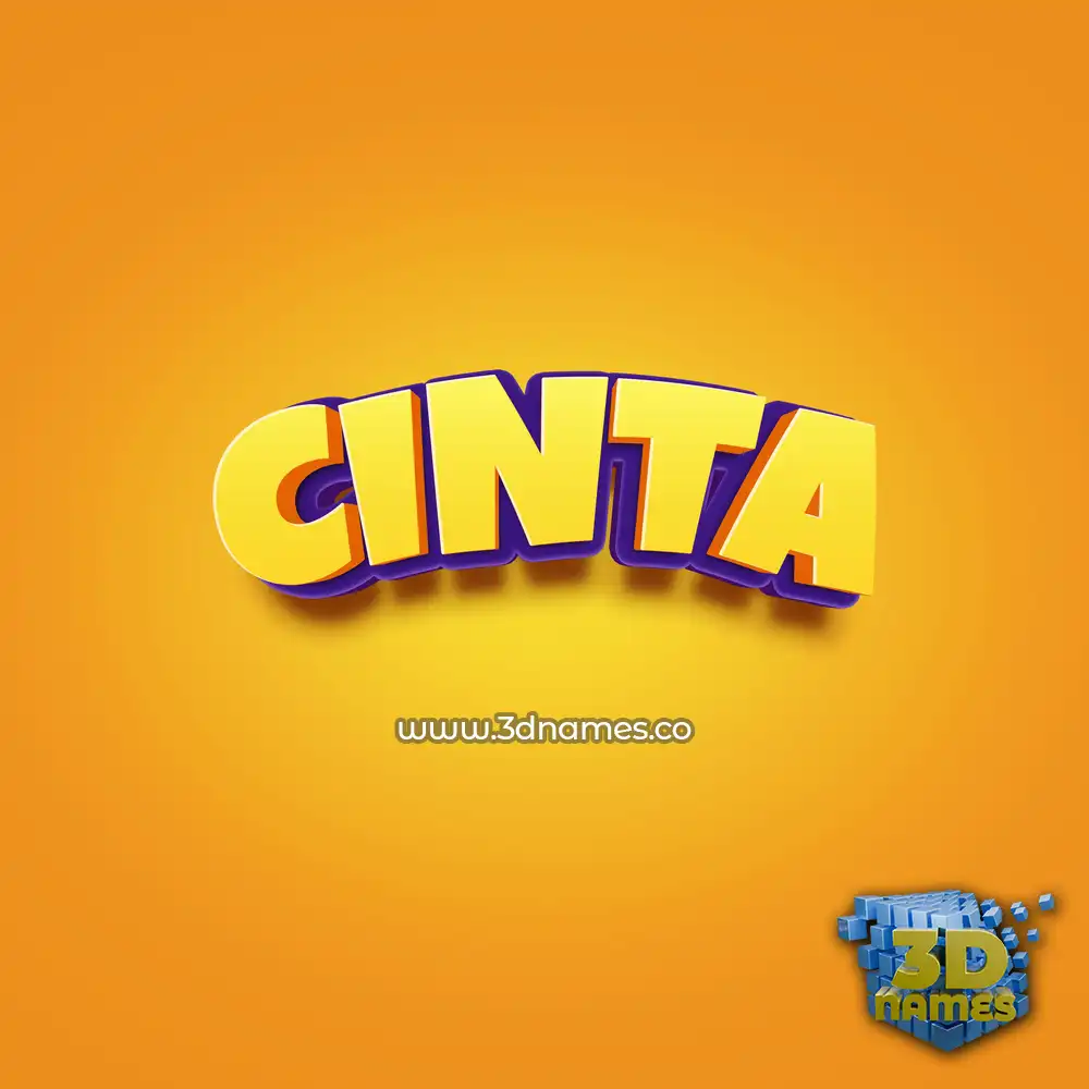 cinta in Orange Toon style - 3D name wallpaper