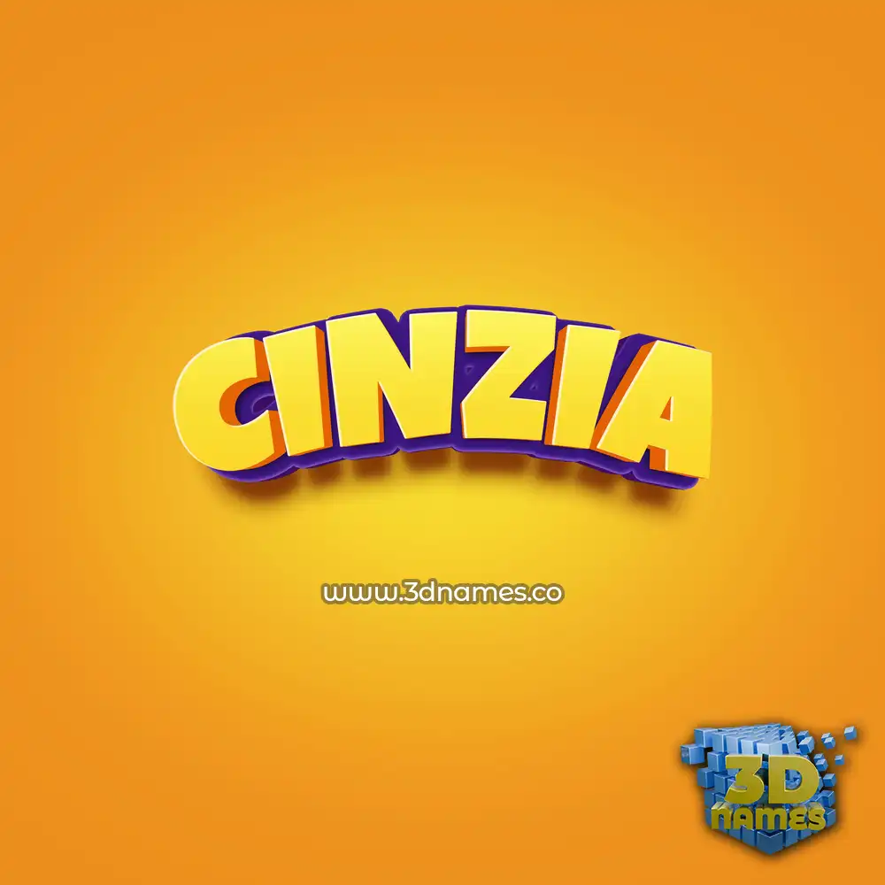 cinzia in Orange Toon style - 3D name wallpaper